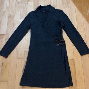 Elegant grey  knight Wrap Dress